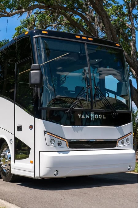 Van Hool CX35 exterior view highlighting its 35-foot length