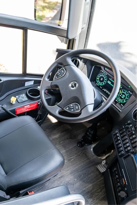 Van Hool CX35 driver dash and cockpit display