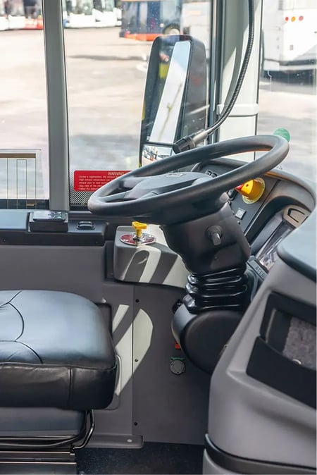 Van Hool TDX motorcoach driver’s cockpit