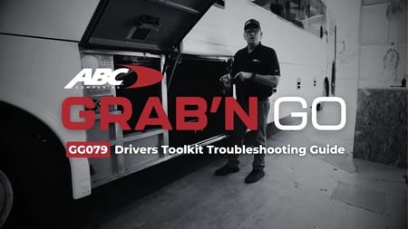 ABC Companies technician demonstrating how to troubleshoot a motorcoach that will not start or has no electrical power