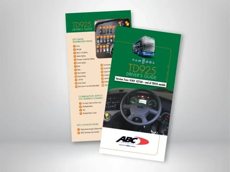ABC Companies’ Van Hool TD925 double-deck motorcoach driver’s guide covering VIN 42768 through the end of TD925 production