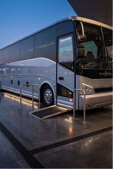Hotel shuttle bus in the city
