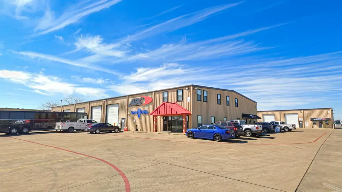 Exterior of the ABC Companies bus sales, parts and service center in Grand Prairie, Texas