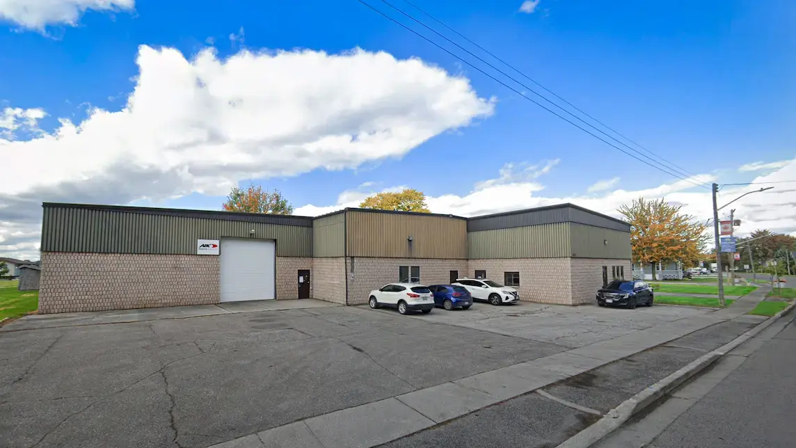 Exterior of the ABC Companies bus sales, parts and service center in Sombra, Ontario, Canada